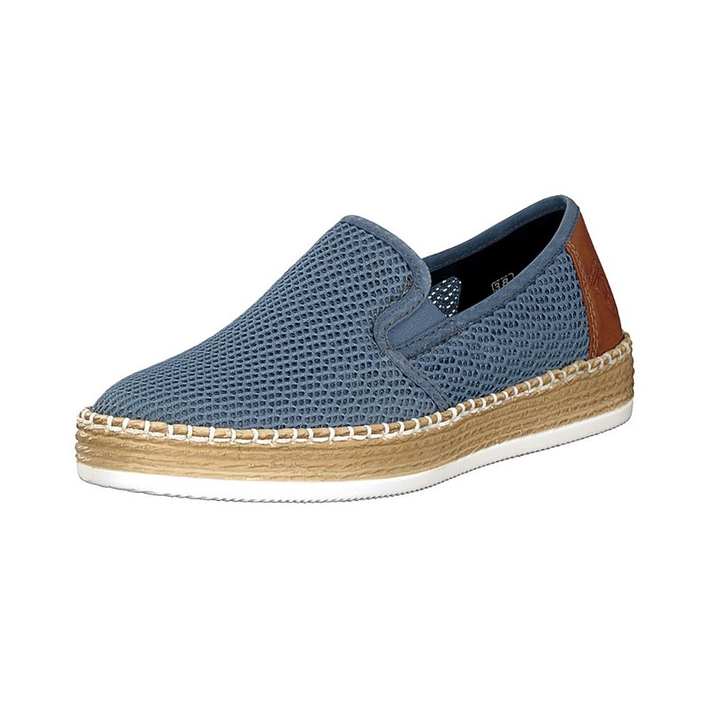 Slip On Rieker L7873-12 Para Mulher - Azuis